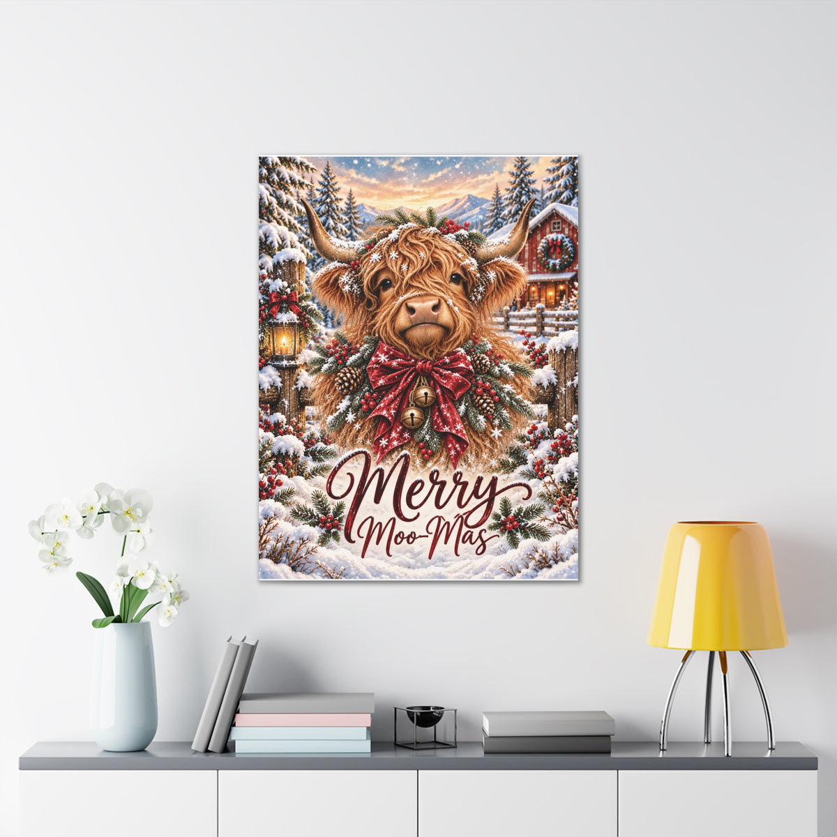 Merry Moo-Mas Canvas