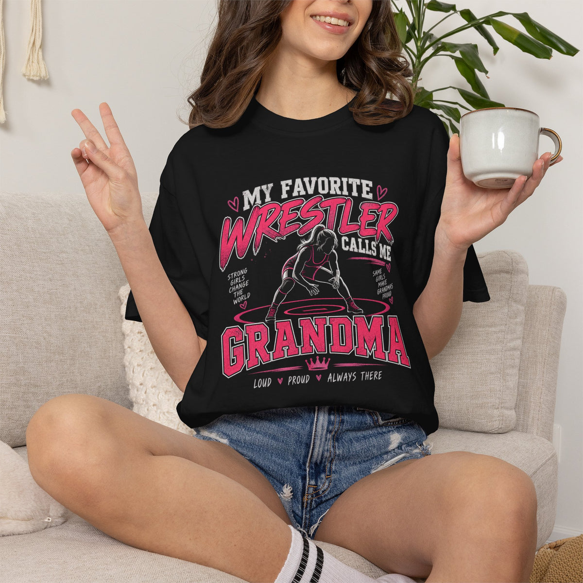 My Favorite Wrestler Calls Me Grandma T-Shirt | Wrestling Grandma Tee