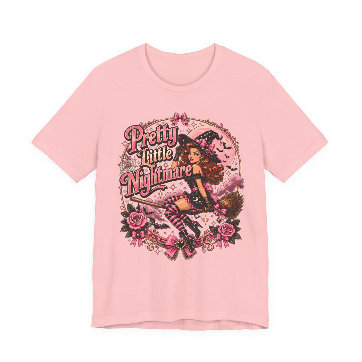 Pretty Little Nightmare Tee — Vintage Pinup Witch Halloween Shirt