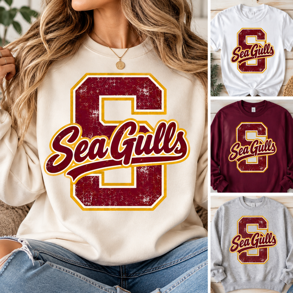 Retro School Spirit Apparel – Choose Your School & Colors