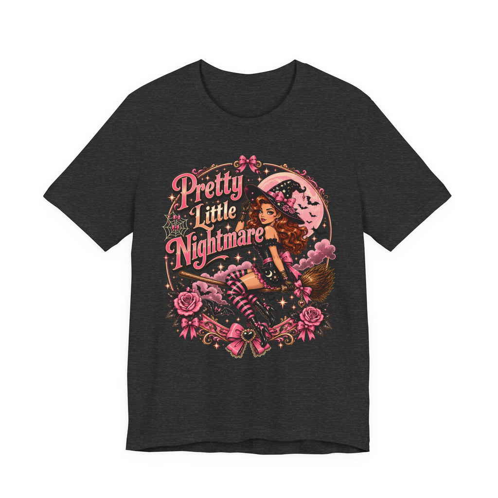 Pretty Little Nightmare Tee — Vintage Pinup Witch Halloween Shirt
