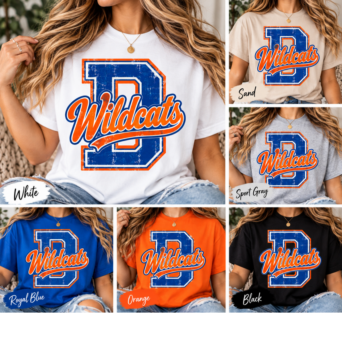 Retro School Spirit Apparel – Choose Your School & Colors