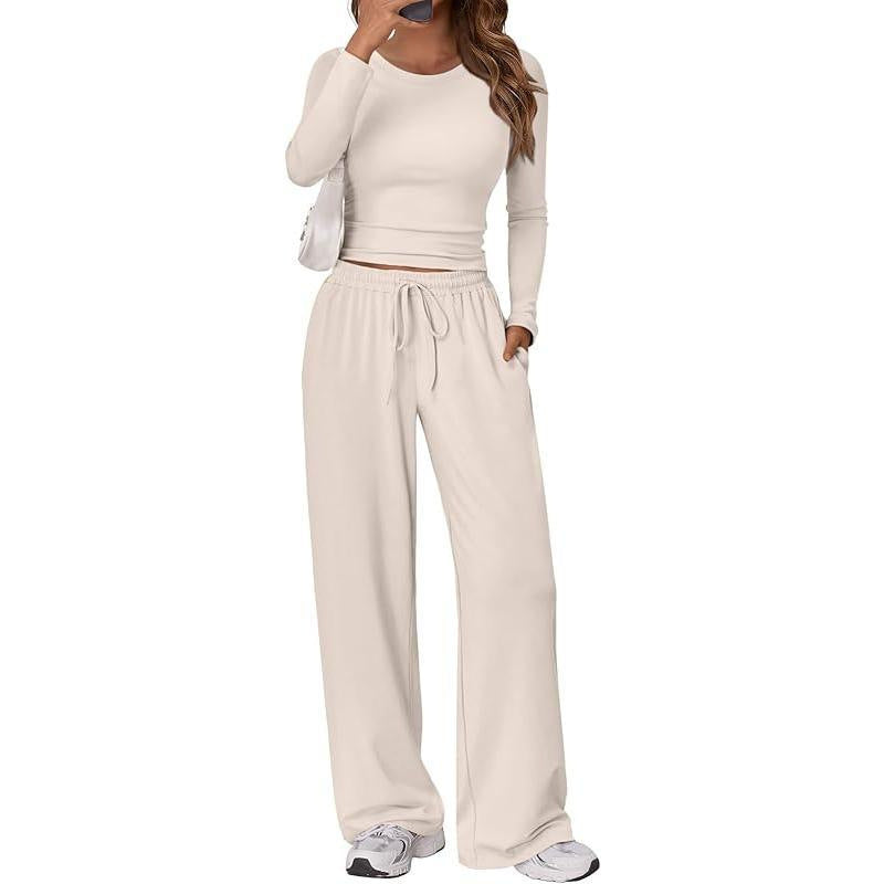 Women Casual Long Sleeve Solid Color Suit