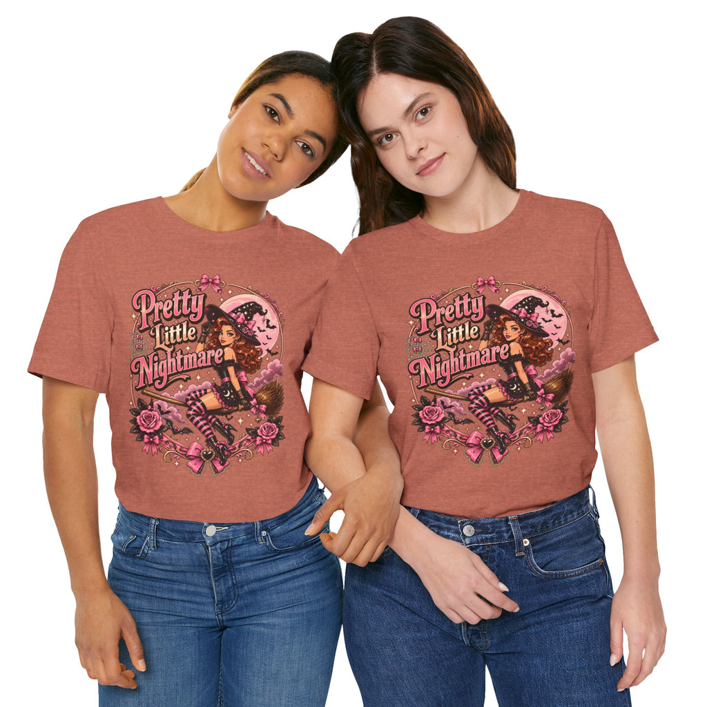 Pretty Little Nightmare Tee — Vintage Pinup Witch Halloween Shirt