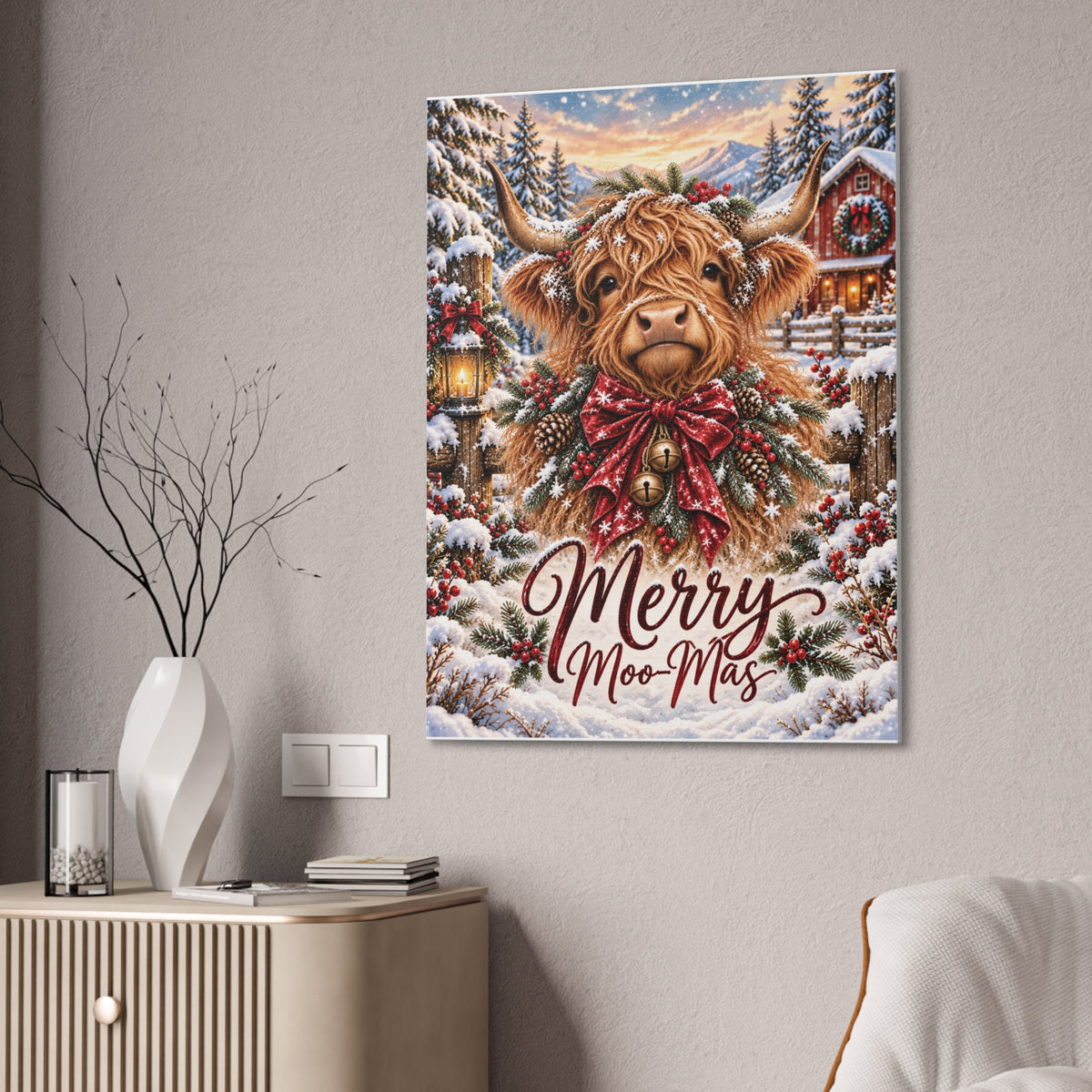 Merry Moo-Mas Canvas