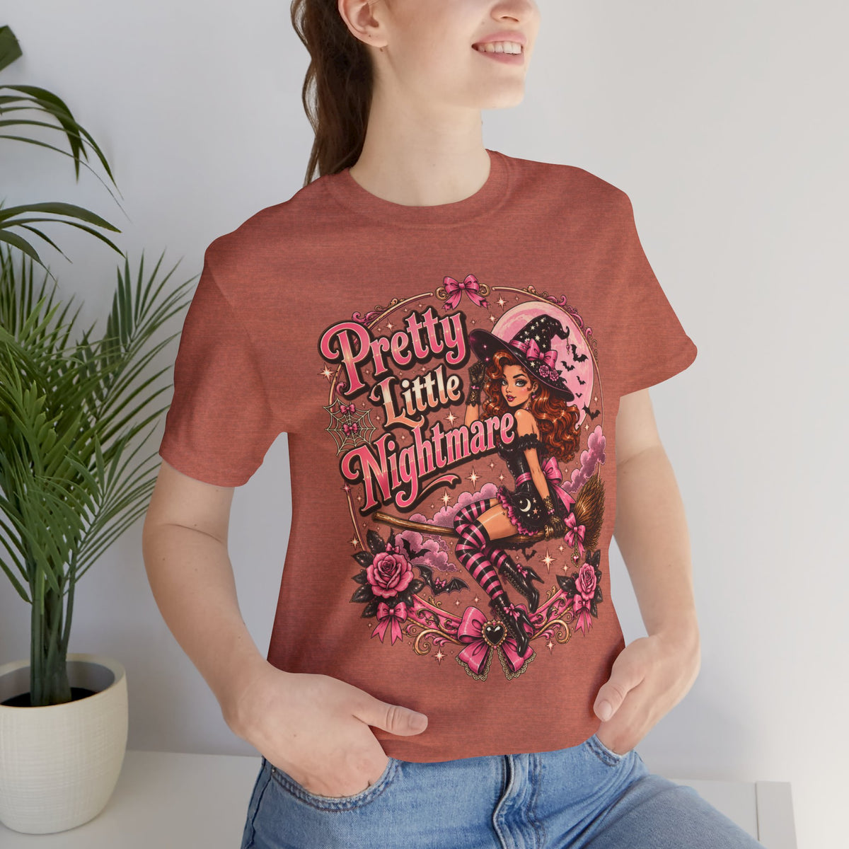 Pretty Little Nightmare Tee — Vintage Pinup Witch Halloween Shirt