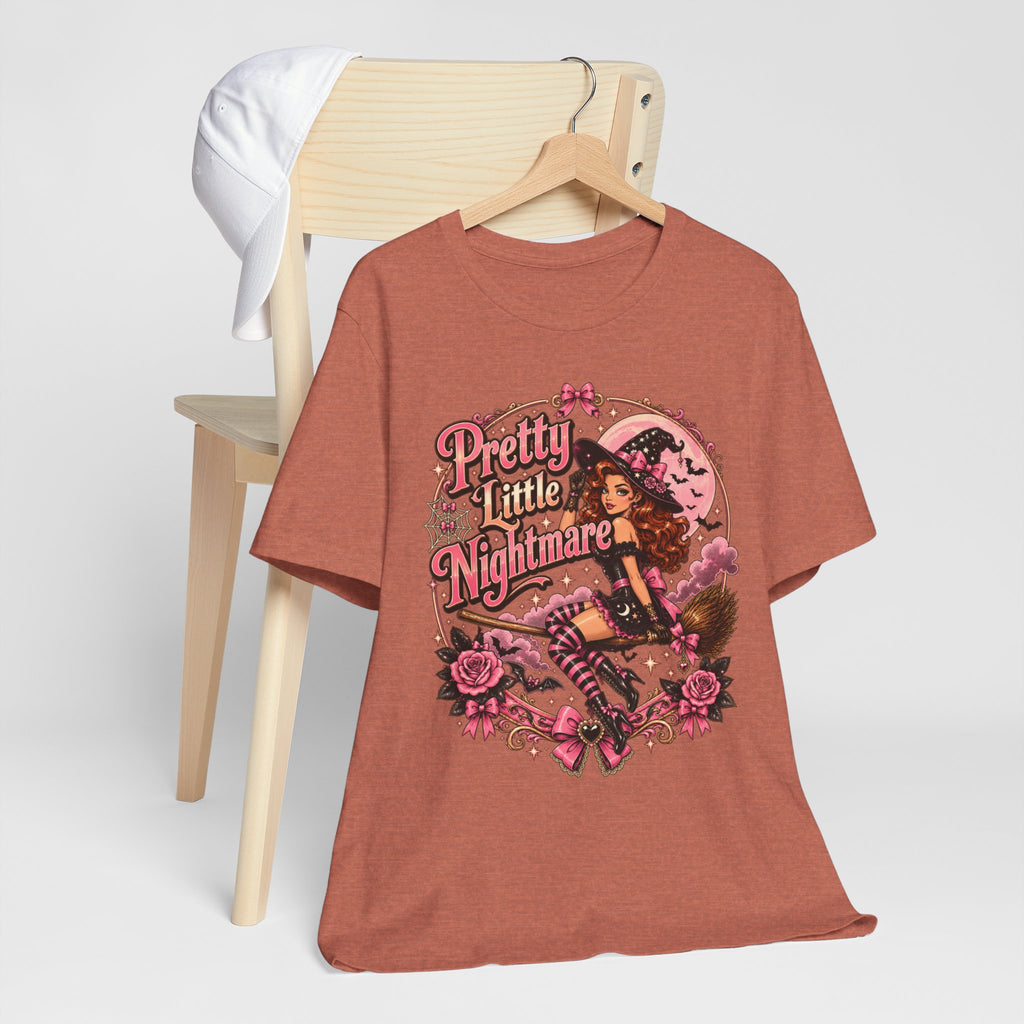 Pretty Little Nightmare Tee — Vintage Pinup Witch Halloween Shirt