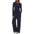 Women Casual Long Sleeve Solid Color Suit