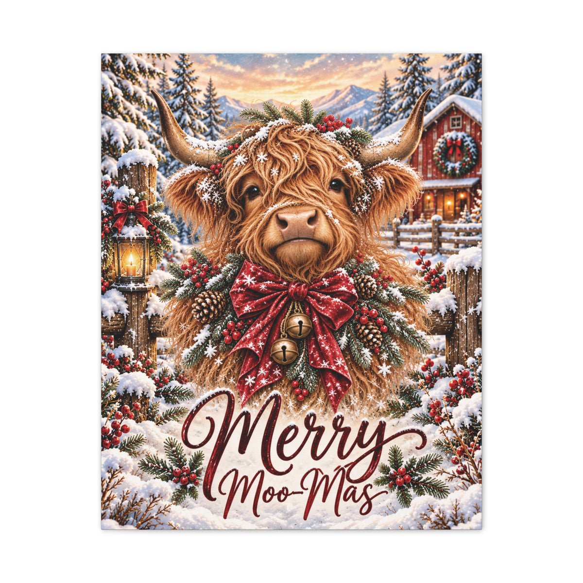 Merry Moo-Mas Canvas