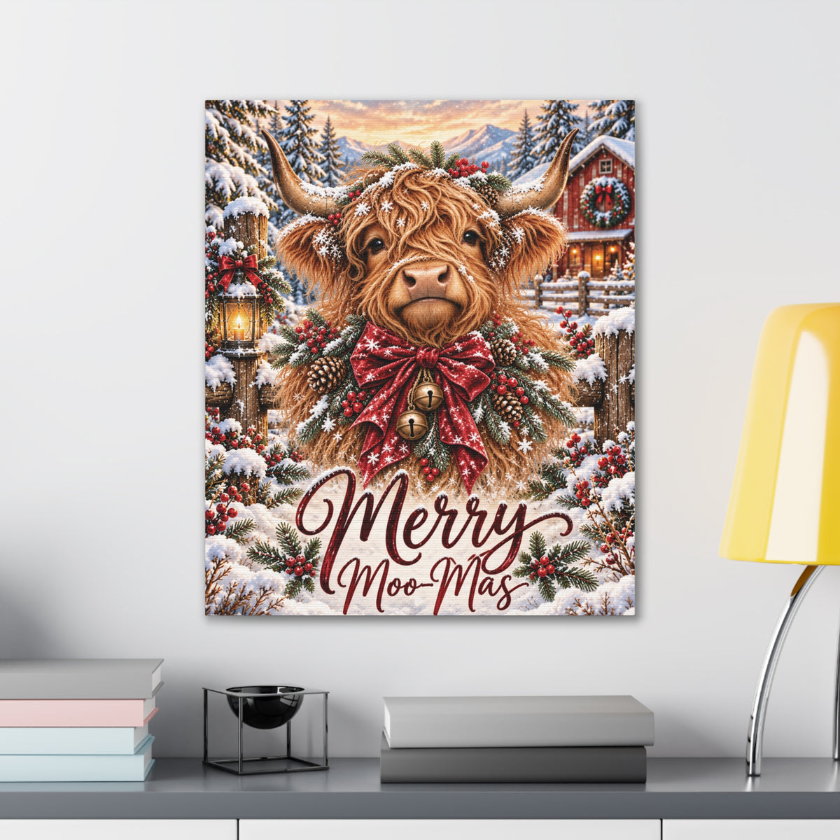 Merry Moo-Mas Canvas