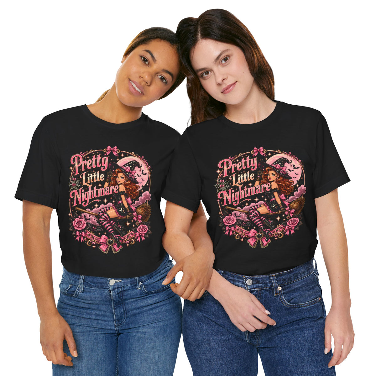 Pretty Little Nightmare Tee — Vintage Pinup Witch Halloween Shirt