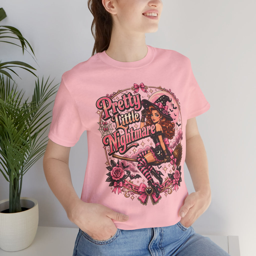 Pretty Little Nightmare Tee — Vintage Pinup Witch Halloween Shirt