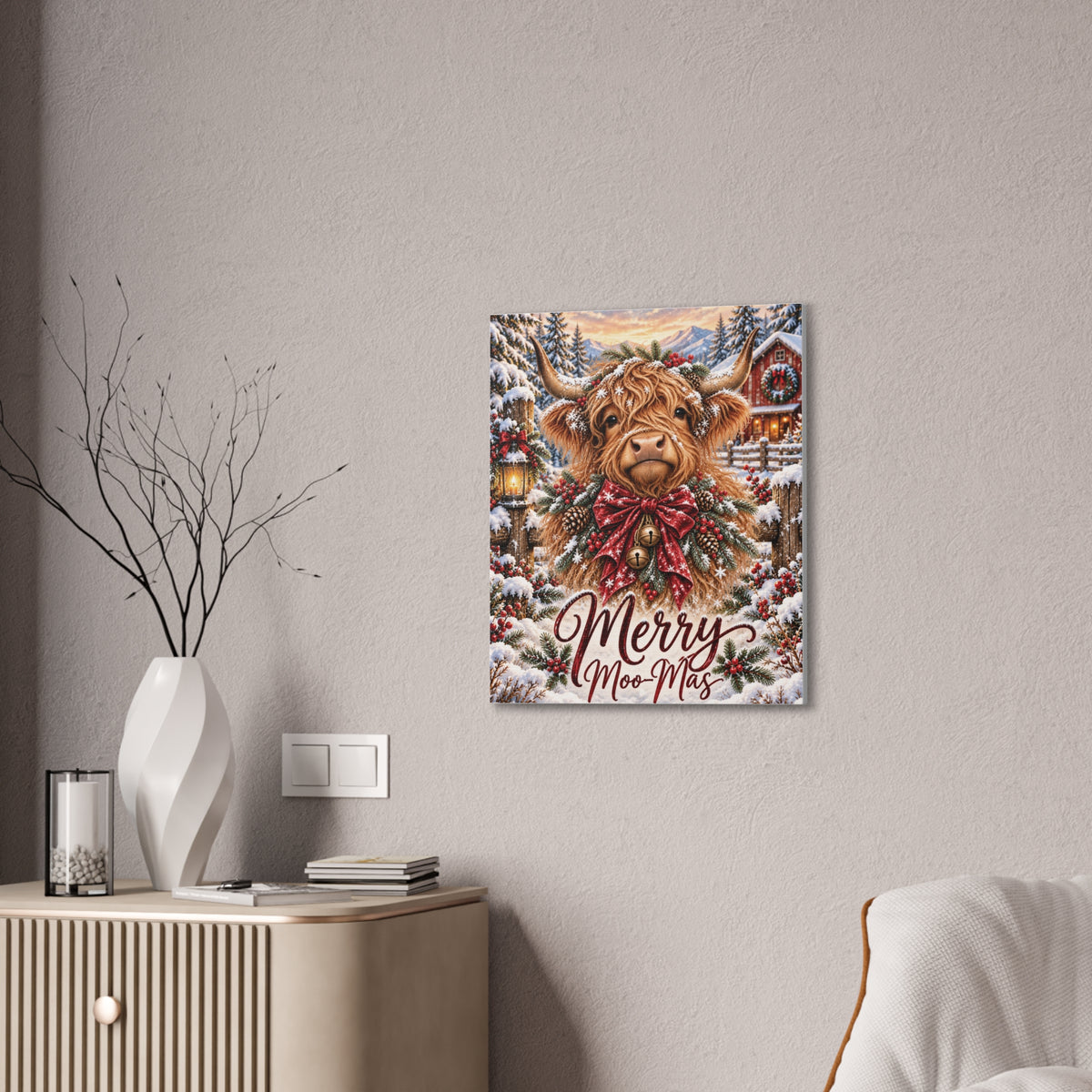 Merry Moo-Mas Canvas