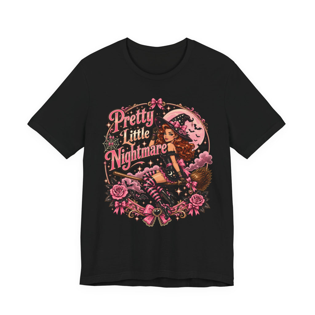 Pretty Little Nightmare Tee — Vintage Pinup Witch Halloween Shirt