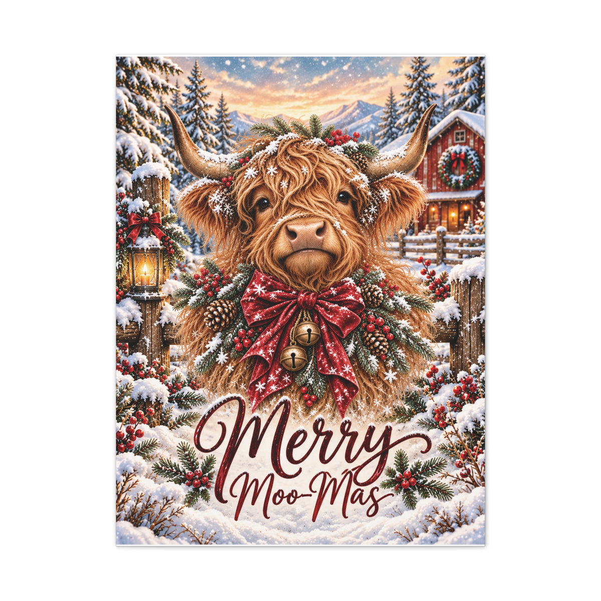 Merry Moo-Mas Canvas