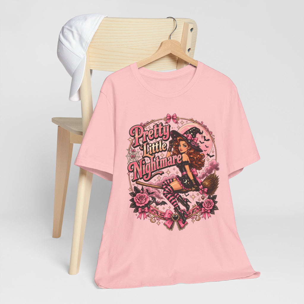 Pretty Little Nightmare Tee — Vintage Pinup Witch Halloween Shirt