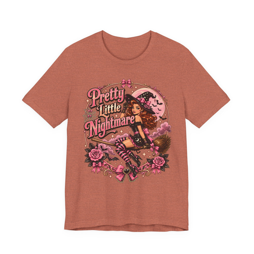 Pretty Little Nightmare Tee — Vintage Pinup Witch Halloween Shirt