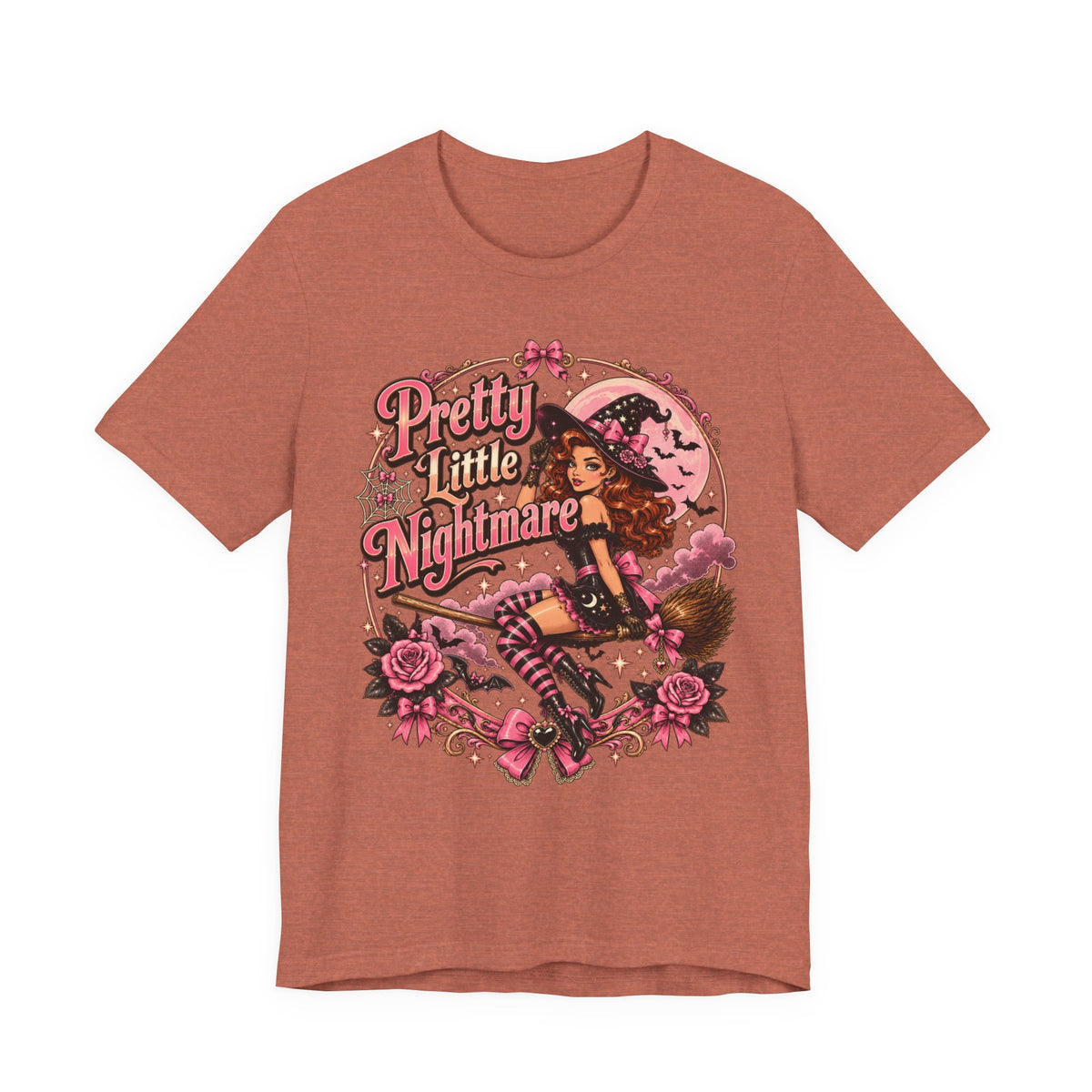 Pretty Little Nightmare Tee — Vintage Pinup Witch Halloween Shirt