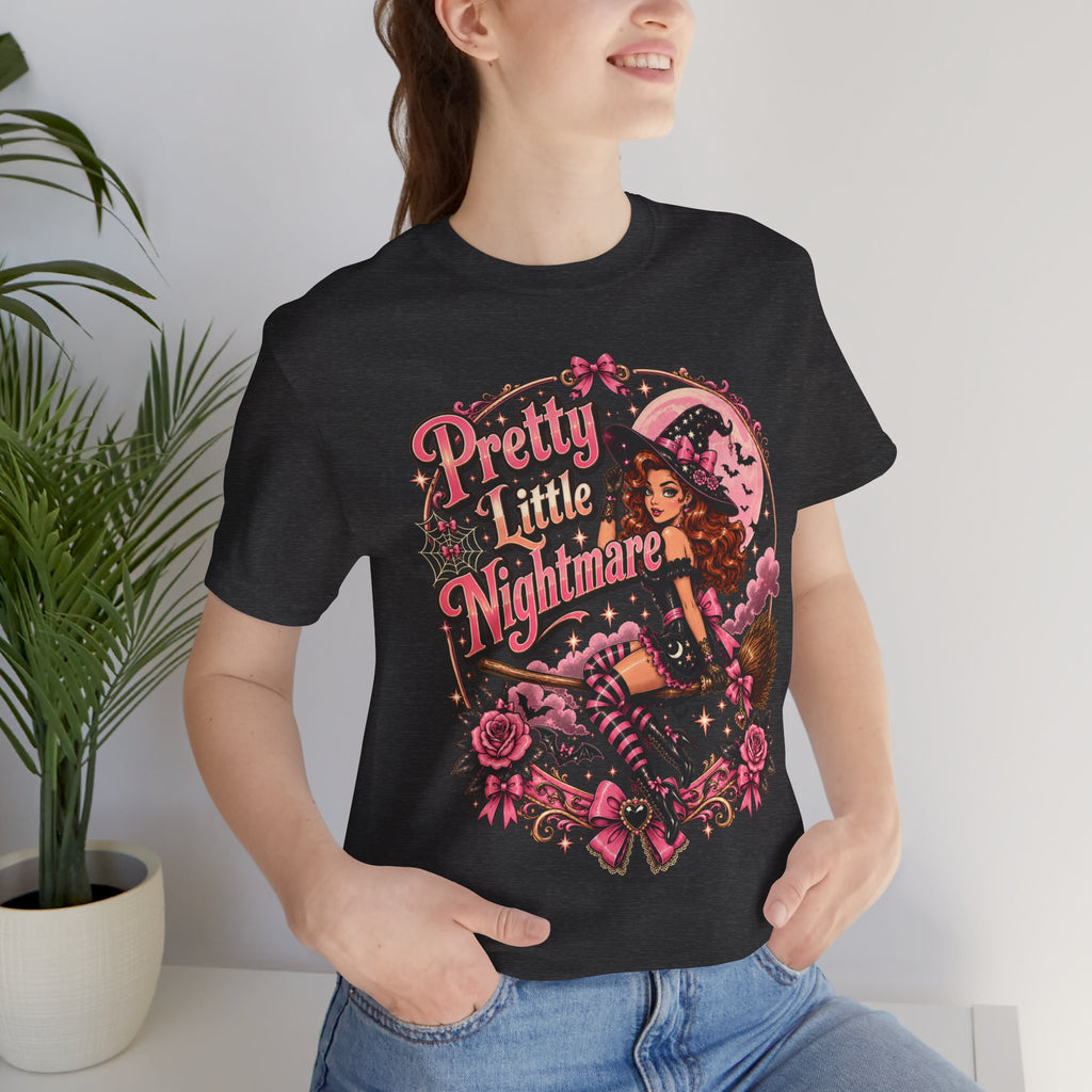 Pretty Little Nightmare Tee — Vintage Pinup Witch Halloween Shirt