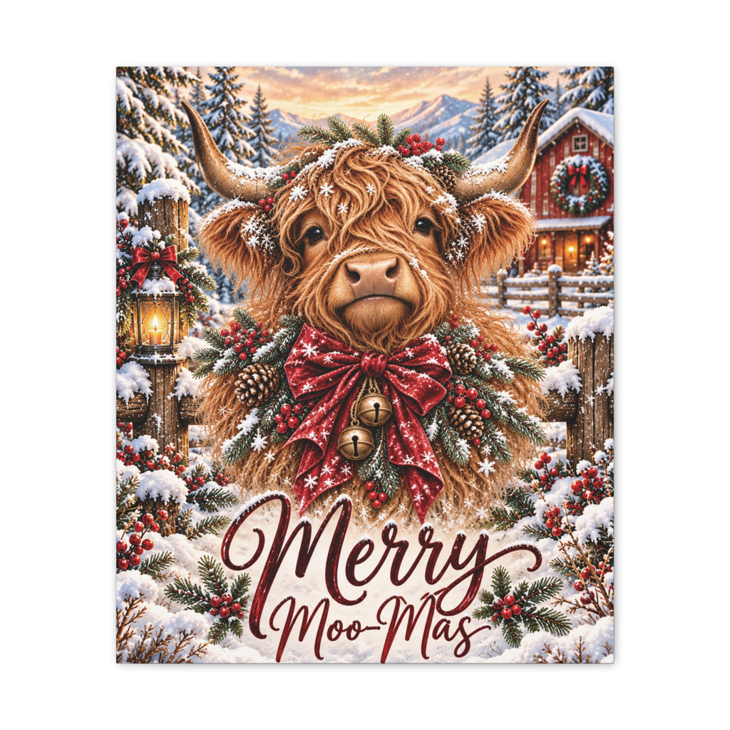 Merry Moo-Mas Canvas