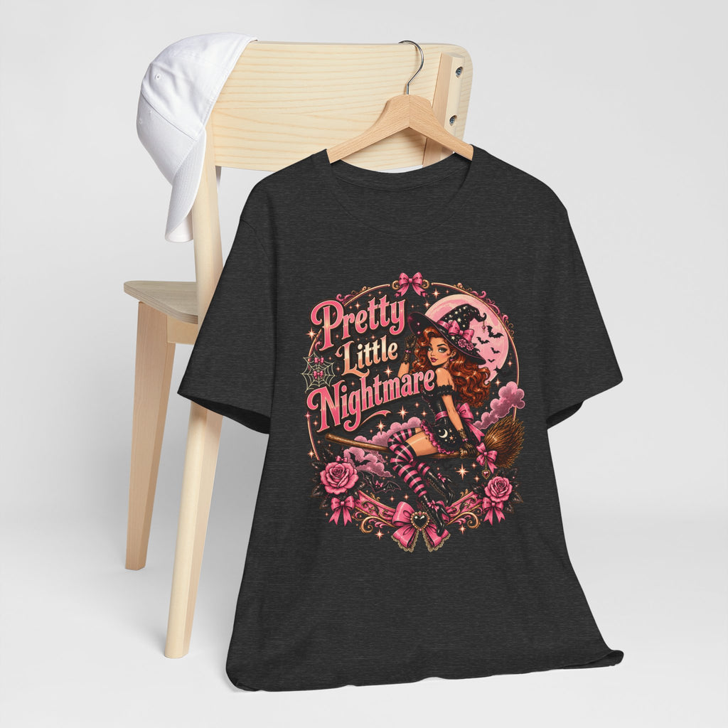 Pretty Little Nightmare Tee — Vintage Pinup Witch Halloween Shirt