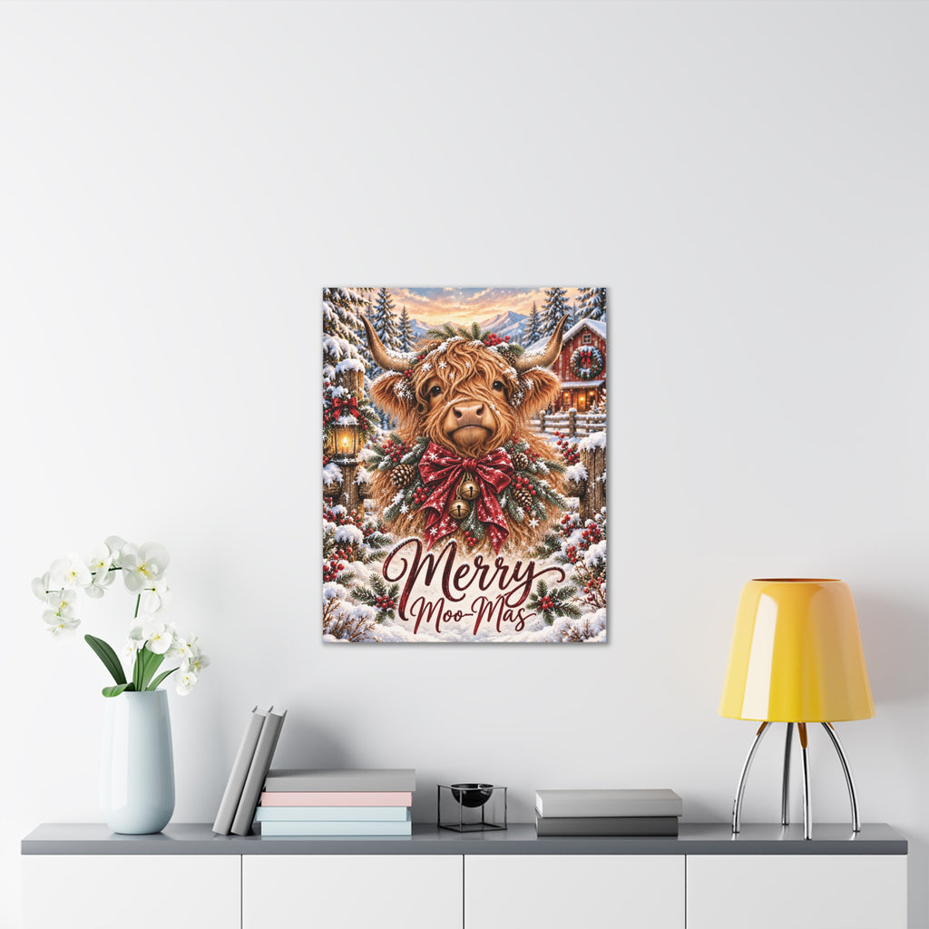 Merry Moo-Mas Canvas