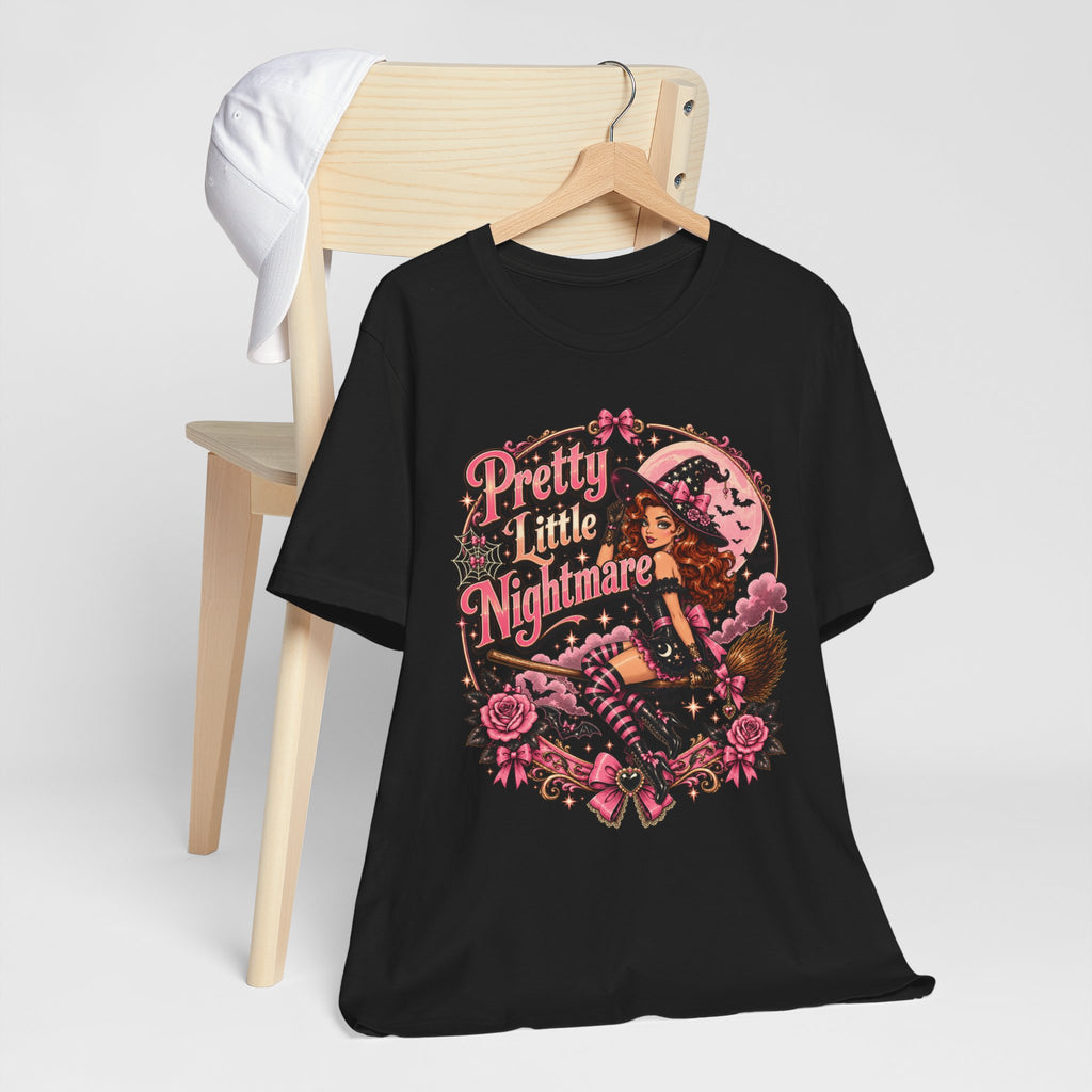 Pretty Little Nightmare Tee — Vintage Pinup Witch Halloween Shirt