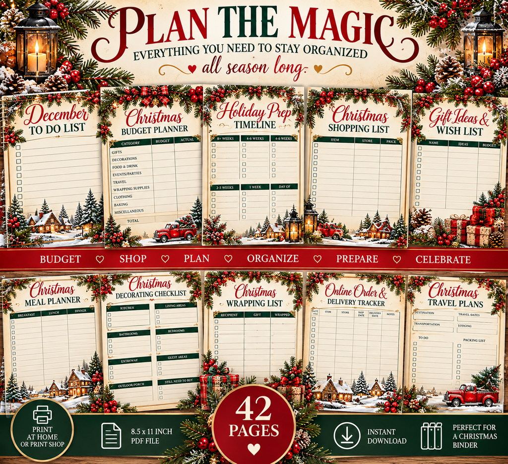 Christmas Planner Printable | 42-Page Holiday Planner PDF