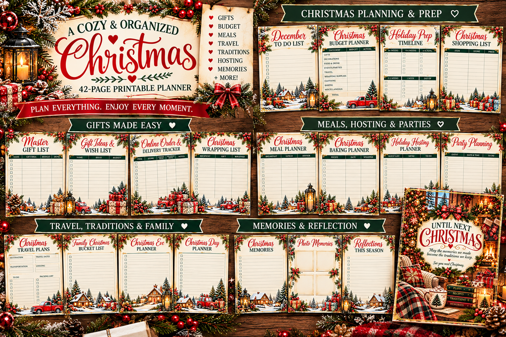 Christmas Planner Printable | 42-Page Holiday Planner PDF
