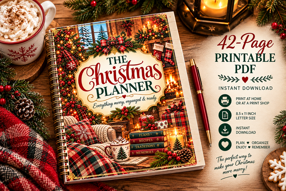 Christmas Planner Printable | 42-Page Holiday Planner PDF
